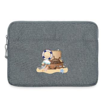 Valise maritime – design de vacances nautiques - Sacoche pour ordinateur portable 15 pouces - gris chiné - Devant