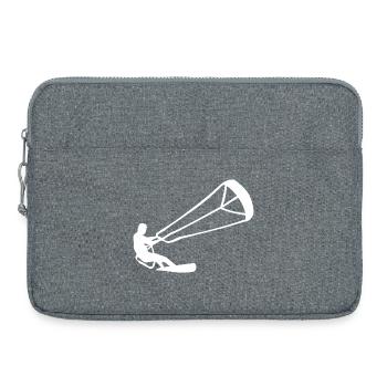 Kitesurfer Silhouette Kiteboarding Adrenaline Sport - Laptop bag 15" - heather grey - Front