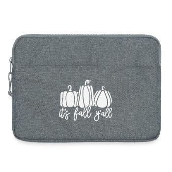 Herbstliche Kürbisse mit bezauberndem Textmotiv - Laptoptasche 15" - Grau meliert - Vorne