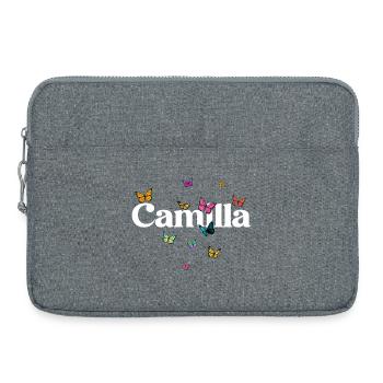 Schöner Mädchenname CAMILLA mit Schmetterlingen  - Laptoptasche 15" - Grau meliert - Vorne