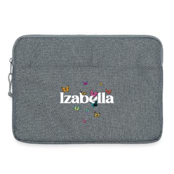 Beau prénom de fille avec des papillons IZABELLA - Sacoche pour ordinateur portable 15 pouces - gris chiné - Devant