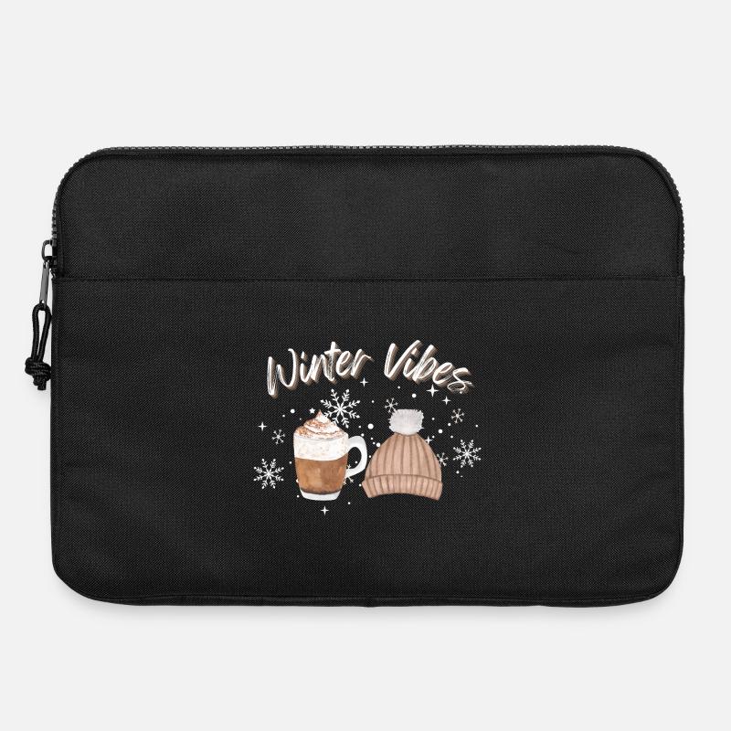 Winter Vibes Snowflake Hat Mug - Laptop bag 15" - black