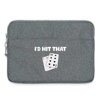 J’aurais frappé ce Casino Gambling Funny Player - Sacoche pour ordinateur portable 15 pouces - gris chiné - Devant
