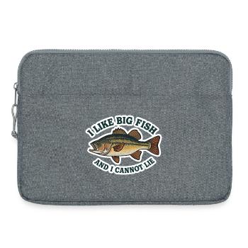 Big Fish Saying I Like Big Fish - Laptop bag 15" - heather grey - Front