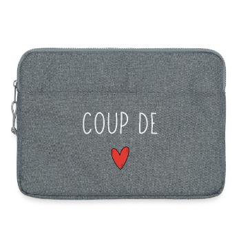 Coup de cœur  design minimaliste avec cœur rouge - Sacoche pour ordinateur portable 15 pouces - gris chiné - Devant