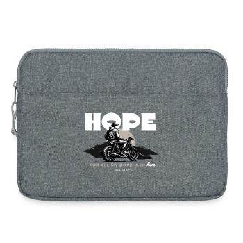 Hope For All My Hope Is In Him Psalm 62 5 Motorrad - Laptoptasche 15" - Grau meliert - Vorne