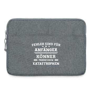Les erreurs sont pour les débutants - Humour pour le travail de bureau - Sacoche pour ordinateur portable 15 pouces - gris chiné - Devant
