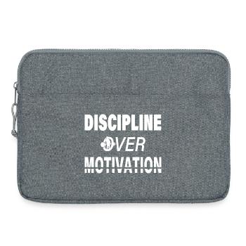 Disziplin über Motivation – Bold Fitness Design - Laptoptasche 15" - Grau meliert - Vorne