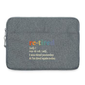 Définition de la pension de retraite Humour pour retraités Drôle - Sacoche pour ordinateur portable 15 pouces - gris chiné - Devant