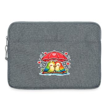 Quelques cœurs sous un parapluie - Sacoche pour ordinateur portable 15 pouces - gris chiné - Devant
