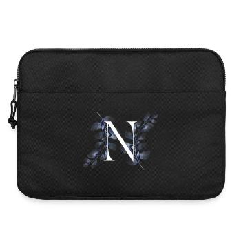 Monogramme N Floral Bleu - Sacoche pour ordinateur portable 15 pouces - noir - Devant