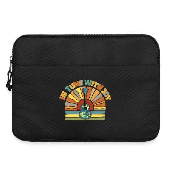 In tune with Joy - Retro Sunset and Ukulele - Laptop bag 15" - black - Front