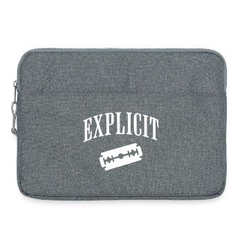 Explicit razor blade motif - Laptop bag 15" - heather grey - Front