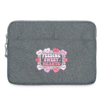 Caring Hearts: Education and Love - Laptop bag 15" - heather grey - Front