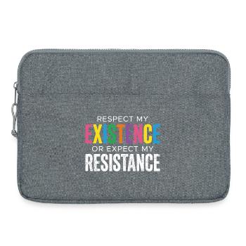 Pride Month LGBT – Respektiere meine Existenz - Laptoptasche 15" - Grau meliert - Vorne
