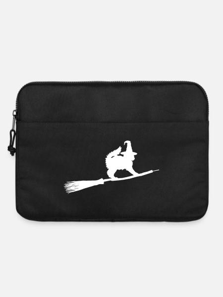 Katzen Hexe - Laptoptasche 15" - Schwarz