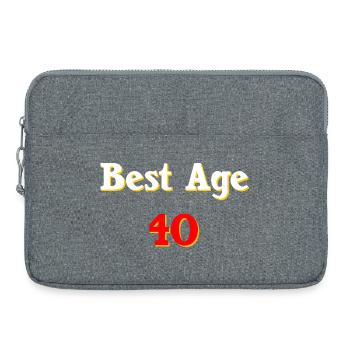 sprücheshirts, best age 40 - Laptoptasche 15" - Grau meliert - Vorne