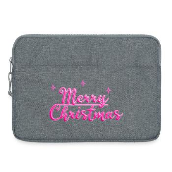 Frohe Weihnachten Neon Pink - Laptoptasche 15" - Grau meliert - Vorne