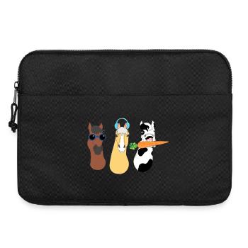 Funky Tierdesign mit bunten Accessoires - Laptoptasche 15" - Schwarz - Vorne