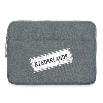 Pays-Bas Motif de voyage au look vintage - Sacoche pour ordinateur portable 15 pouces - gris chiné - Devant