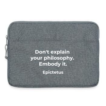 Épictète Philosophie Citation Design - Sacoche pour ordinateur portable 15 pouces - gris chiné - Devant