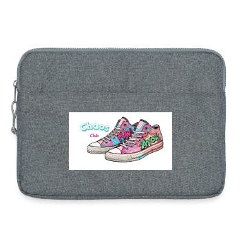Colorful sneakers with comic design - Laptop bag 15" - heather grey - Front