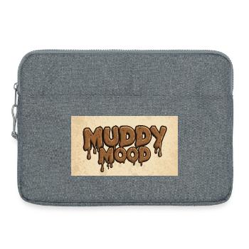 Muddy Mood Schriftzug Design - Laptoptasche 15" - Grau meliert - Vorne
