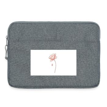 Zarter Blumentraum Linienzeichnung - Laptoptasche 15" - Grau meliert - Vorne