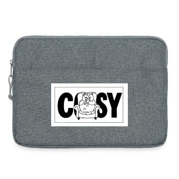 Gemütlicher Katzenkuschelsessel-Print - Laptoptasche 15" - Grau meliert - Vorne
