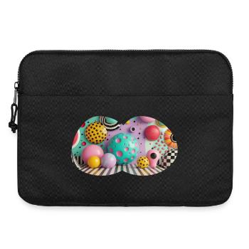 Bunte 3D-Polka-Dot Kunstwelt - Laptoptasche 15" - Schwarz - Vorne