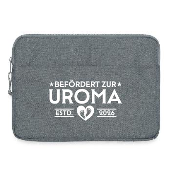 Schwangerschaftsverkündung 2026 Werdende Uroma - Laptoptasche 15" - Grau meliert - Vorne