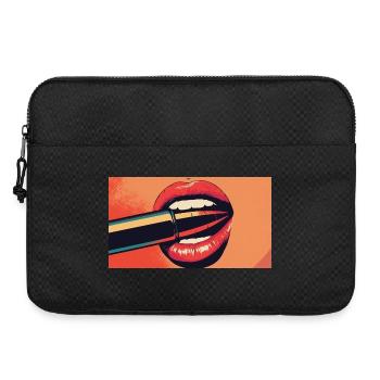 Lippen PopArt Kuss - Laptoptasche 15" - Schwarz - Vorne