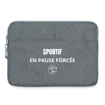 Sportler in der Zwangspause. Sport Humor - Laptoptasche 15" - Grau meliert - Vorne
