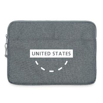 Emblème de texte circulaire des États-Unis - Sacoche pour ordinateur portable 15 pouces - gris chiné - Devant