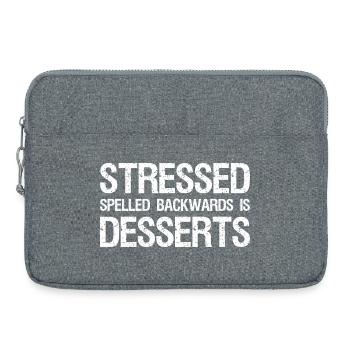 Stressed Spelled Backwards is Desserts - Laptop bag 15" - heather grey - Front