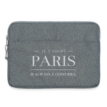 J’adore Paris ! - Paris est toujours une bonne idée - Sacoche pour ordinateur portable 15 pouces - gris chiné - Devant