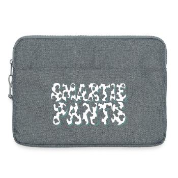 Blasen-Graffiti mit Türkis-Außenlinie - Laptoptasche 15" - Grau meliert - Vorne