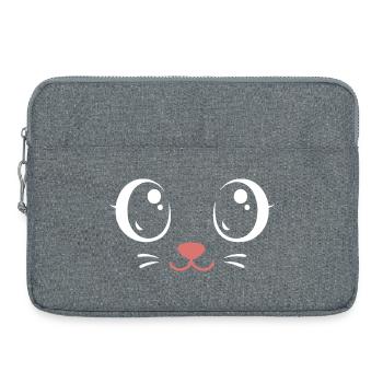 Karnevals Mieze | Big Face Kostüm Verkleidung - Laptoptasche 15" - Grau meliert - Vorne