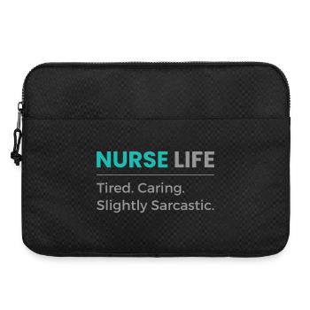 T-shirt Nurse Life – Infirmière fatiguée, attentionnée et sarcastique - Sacoche pour ordinateur portable 15 pouces - noir - Devant