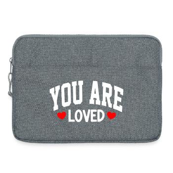 You Are Loved Herz Typografie - Laptoptasche 15" - Grau meliert - Vorne