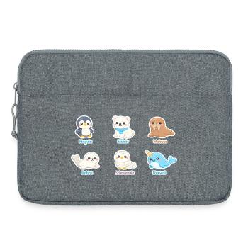 Kuschelige Arktis-Tierwelt - Laptoptasche 15" - Grau meliert - Vorne