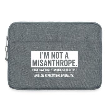 Kein Misanthrop, nur hohe Standards (white) - Laptoptasche 15" - Grau meliert - Vorne