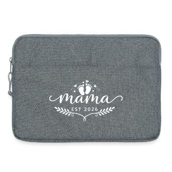 Mama ist 2026 frischgebackene Mama | Geburtsgeschenk - Laptoptasche 15" - Grau meliert - Vorne