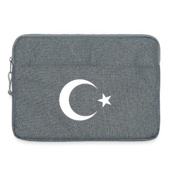 Turkish flag black - Laptop bag 15" - heather grey - Front