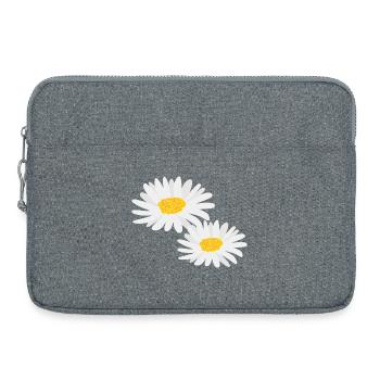 Marguerites de fleurs - Sacoche pour ordinateur portable 15 pouces - gris chiné - Devant