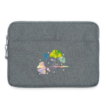 colorful ginkgo tree branch with leaves in rainbow colors - Laptop bag 15" - heather grey - Front