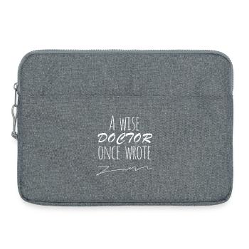 Humorous Medical Quote Typography - Laptop bag 15" - heather grey - Front