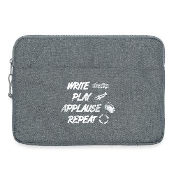 writing, playing, applause, repeating - Laptop bag 15" - heather grey - Front