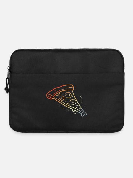 Retro Pizza Scheibe Skizze - Laptoptasche 15" - Schwarz