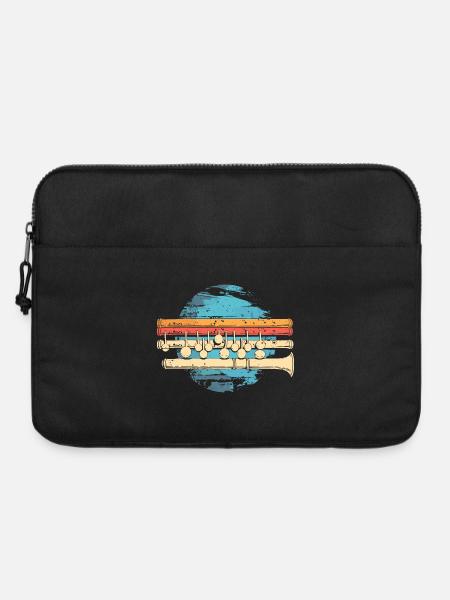Flöte Grafik - Laptoptasche 15" - Schwarz